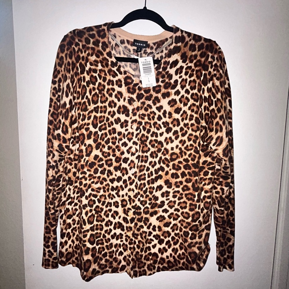 Torrid Leopard Print Cardigan Sz 0